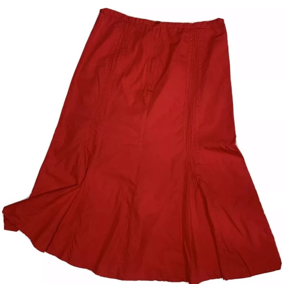 Rodney Clark red a-line flare cotton skirt size 8 - Picture 2 of 5